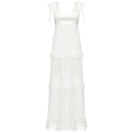 Ulyana Sergeenko Full-length dress with signature floral lace and silk base - Ulyana Sergeenko Corset Dress - Russian Couture - Shop at Coveti