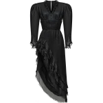 Ulyana Sergeenko Georgette midi dress with flounces - Ulyana Sergeenko Corset Dress - Russian Couture - Shop at Coveti