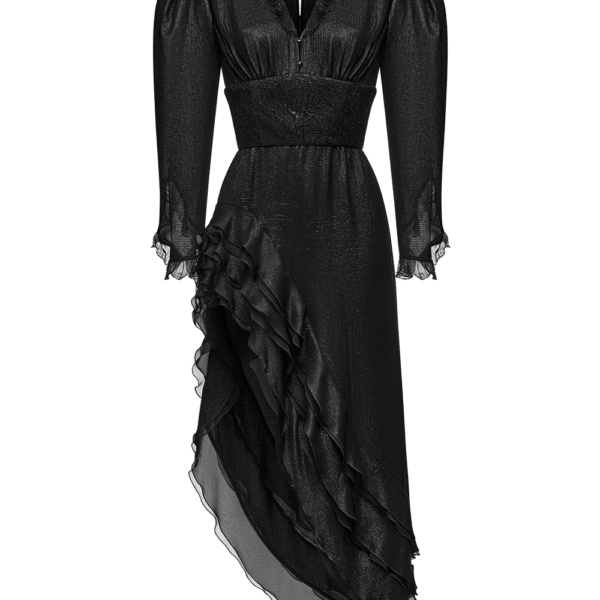 Ulyana Sergeenko Georgette midi dress with flounces - Ulyana Sergeenko Corset Dress - Russian Couture - Shop at Coveti