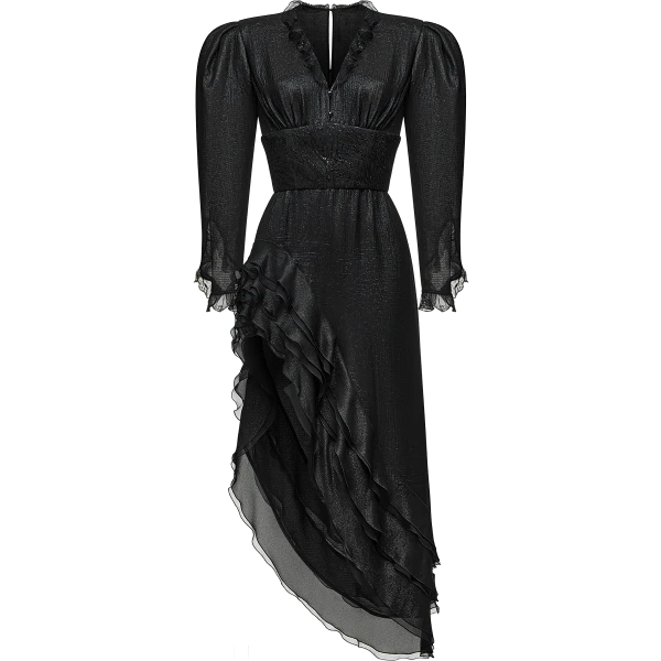 Ulyana Sergeenko Georgette midi dress with flounces - Ulyana Sergeenko Corset Dress - Russian Couture - Shop at Coveti