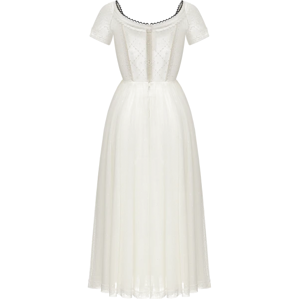 Ulyana Sergeenko Lace dress with an apron - Ulyana Sergeenko Corset Dress - Russian Couture - Shop at Coveti