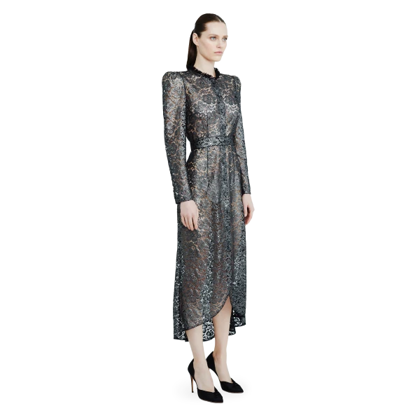 Ulyana Sergeenko Lace midi dress with floral patterns, view 3