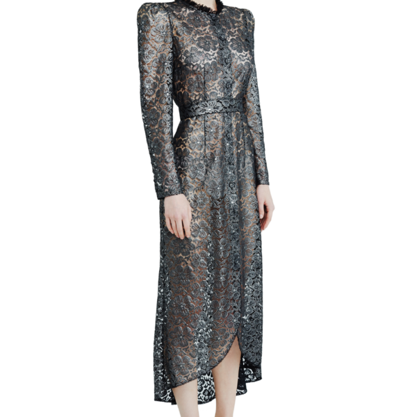 Ulyana Sergeenko Lace midi dress with floral patterns - Ulyana Sergeenko Corset Dress - Russian Couture - Shop at Coveti