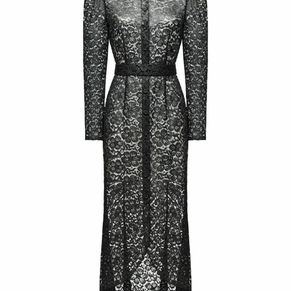 Ulyana Sergeenko Lace midi dress with floral patterns - Ulyana Sergeenko Corset Dress - Russian Couture - Shop at Coveti