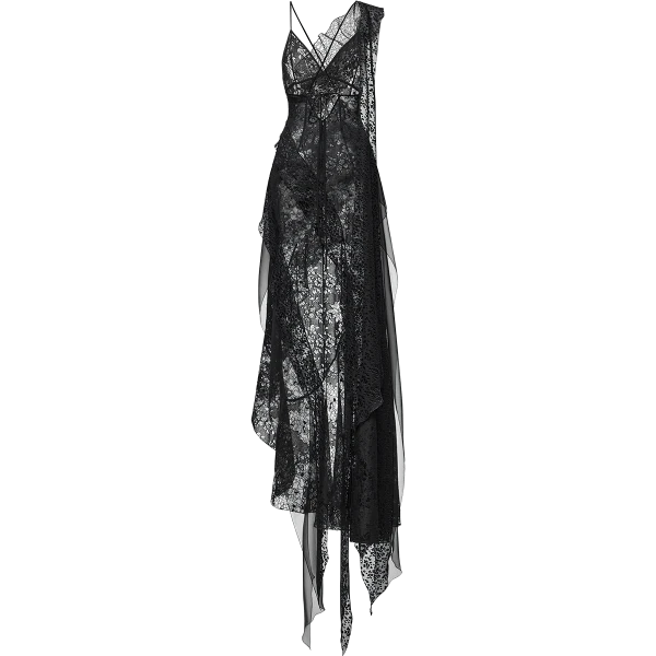 Ulyana Sergeenko Layered chiffon maxi dress with lurex - Ulyana Sergeenko Corset Dress - Russian Couture - Shop at Coveti