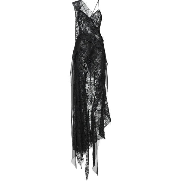 Ulyana Sergeenko Layered chiffon maxi dress with lurex - Ulyana Sergeenko Corset Dress - Russian Couture - Shop at Coveti