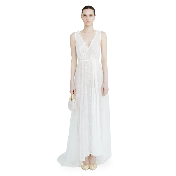 Ulyana Sergeenko Maxi dress embroidered with sequins, view 2