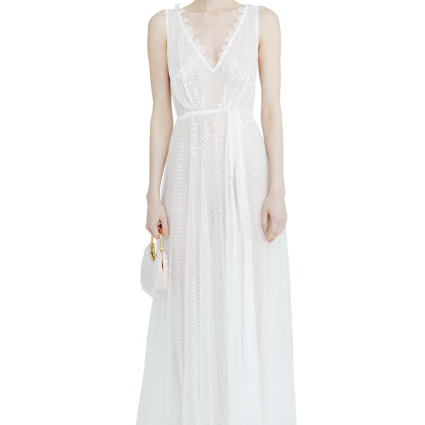 Ulyana Sergeenko Maxi dress embroidered with sequins - Ulyana Sergeenko Corset Dress - Russian Couture - Shop at Coveti