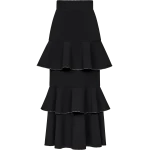 Ulyana Sergeenko Midi skirt with ruffles made of wool - Ulyana Sergeenko Corset Dress - Russian Couture - Shop at Coveti