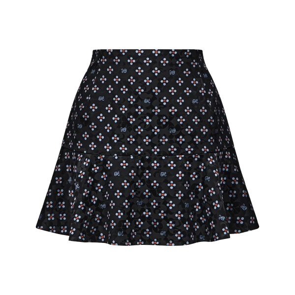 Ulyana Sergeenko Mini skirt made of silk with a signature print - Ulyana Sergeenko Corset Dress - Russian Couture - Shop at Coveti