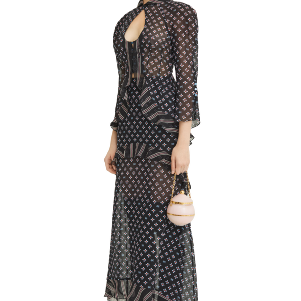 Ulyana Sergeenko Silk blouse with a signature print - Ulyana Sergeenko Corset Dress - Russian Couture - Shop at Coveti