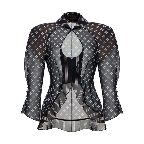 Silk blouse with a signature print