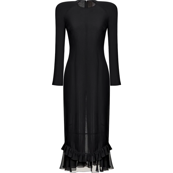 Silk chiffon midi dress