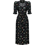 Ulyana Sergeenko Silk dress with a signature print - Ulyana Sergeenko Corset Dress - Russian Couture - Shop at Coveti