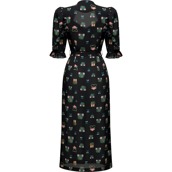 Ulyana Sergeenko Silk dress with a signature print - Ulyana Sergeenko Corset Dress - Russian Couture - Shop at Coveti