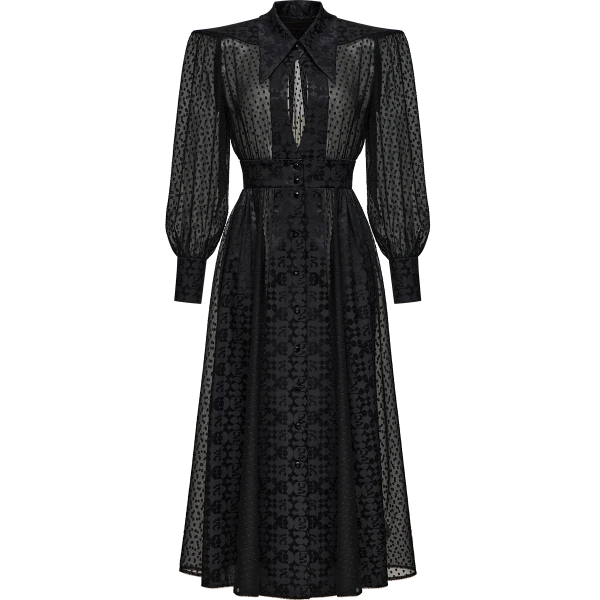 Silk fil coupé and jacquard dress