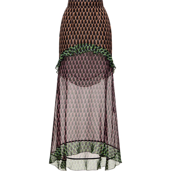 Ulyana Sergeenko Silk midi skirt with a signature print - Ulyana Sergeenko Corset Dress - Russian Couture - Shop at Coveti