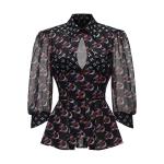 Ulyana Sergeenko Silk peplum blouse with a signature print - Ulyana Sergeenko Corset Dress - Russian Couture - Shop at Coveti