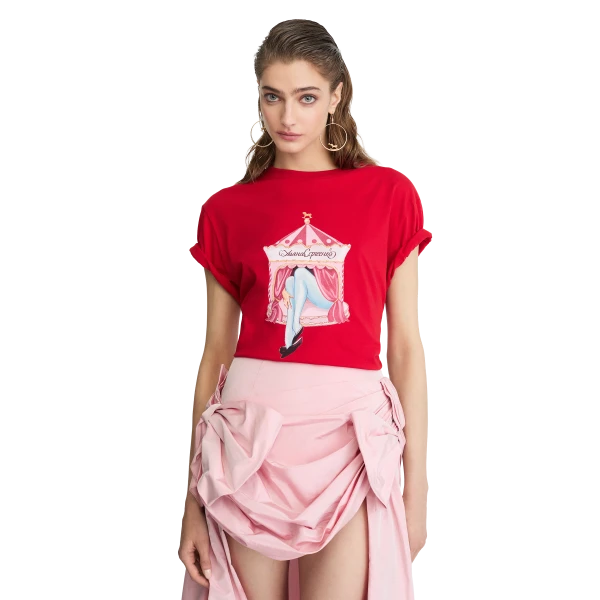 Ulyana Sergeenko T-shirt with a signature print Top, view 2