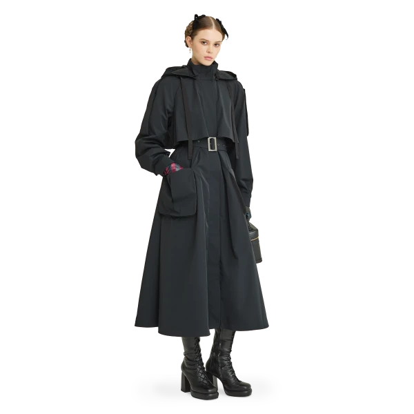 Ulyana Sergeenko Trench coat with a hood, view 3