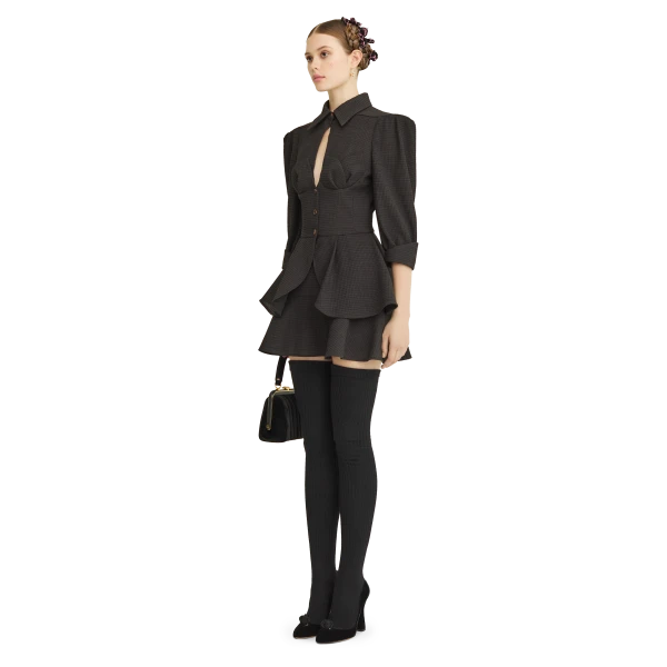 Ulyana Sergeenko Wool peplum blouse, view 3