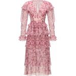 Ulyana Sergeenko Сrinkled silk chiffon dress with a signature print - Ulyana Sergeenko Corset Dress - Russian Couture - Shop at Coveti