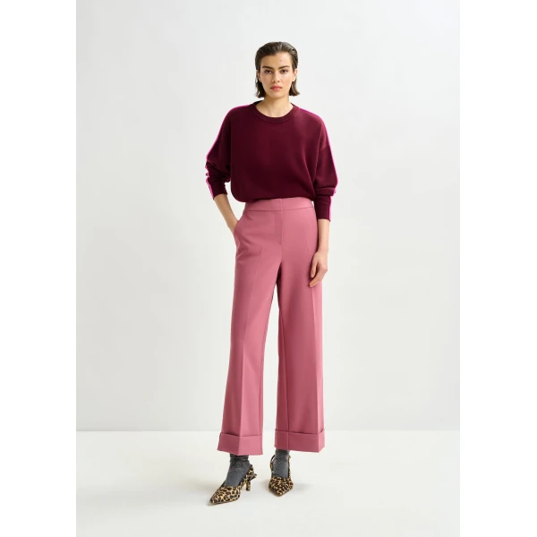 Essentiel Antwerp Vintage pink cropped pants with folded cuffs, view 2
