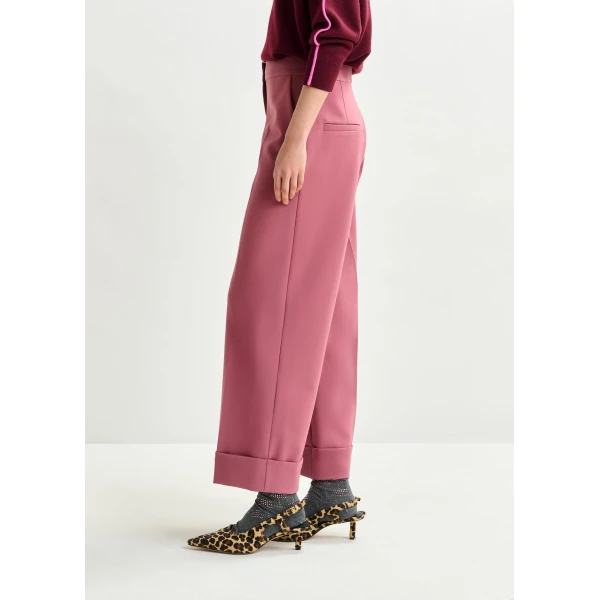Essentiel Antwerp Vintage pink cropped pants with folded cuffs, view 3