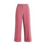 Essentiel Antwerp Vintage pink cropped pants with folded cuffs - Essentiel Antwerp Pants - Colorful Belgian Design - Shop at Coveti