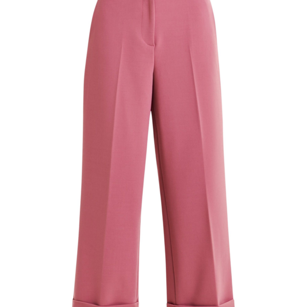 Essentiel Antwerp Vintage pink cropped pants with folded cuffs - Essentiel Antwerp Pants - Colorful Belgian Design - Shop at Coveti