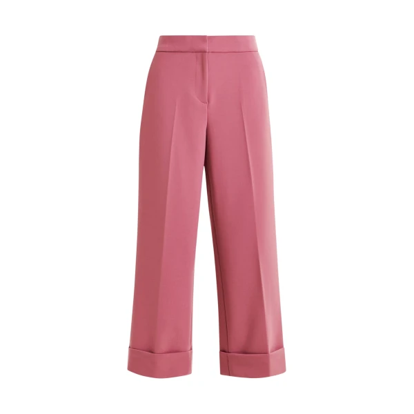 Essentiel Antwerp Vintage pink cropped pants with folded cuffs - Essentiel Antwerp Pants - Colorful Belgian Design - Shop at Coveti