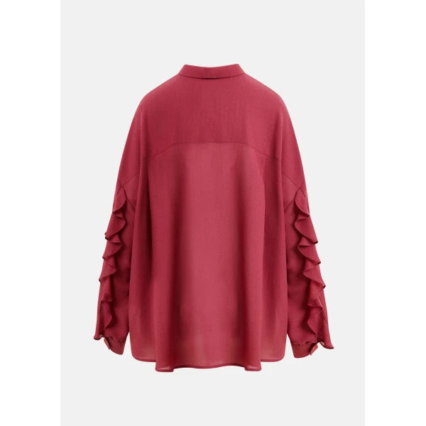 Essentiel Antwerp Vintage pink ruffle-sleeve shirt, view 2