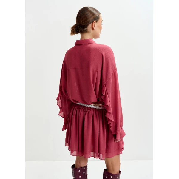 Essentiel Antwerp Vintage pink ruffle-sleeve shirt, view 4