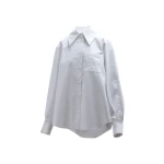 Essentiel Antwerp White oversized cotton shirt with draped back detail - Essentiel Antwerp Shirts - Colorful Belgian Design - Shop at Coveti