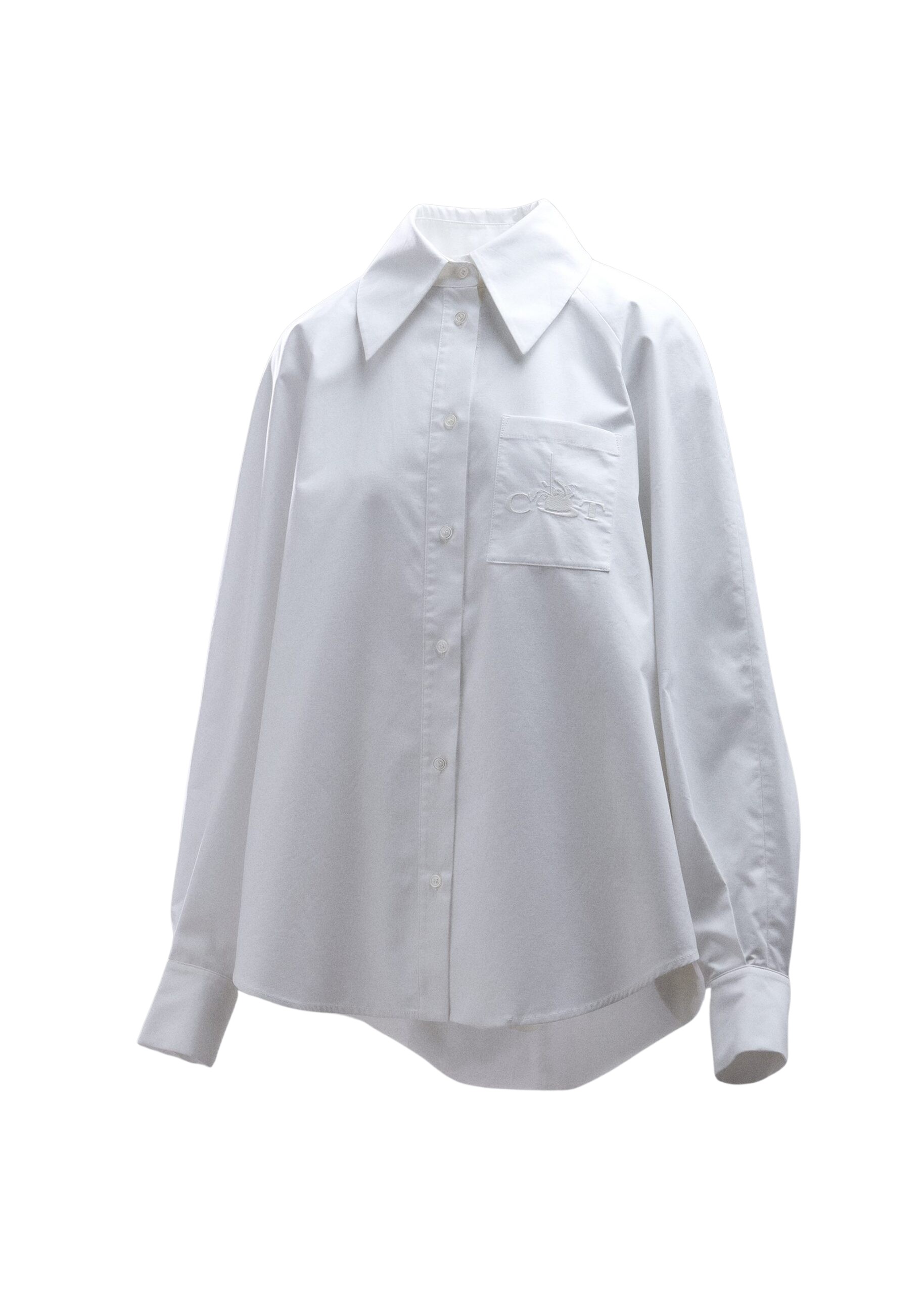 Essentiel Antwerp White oversized cotton shirt with draped back detail - Essentiel Antwerp Shirts - Colorful Belgian Design - Shop at Coveti
