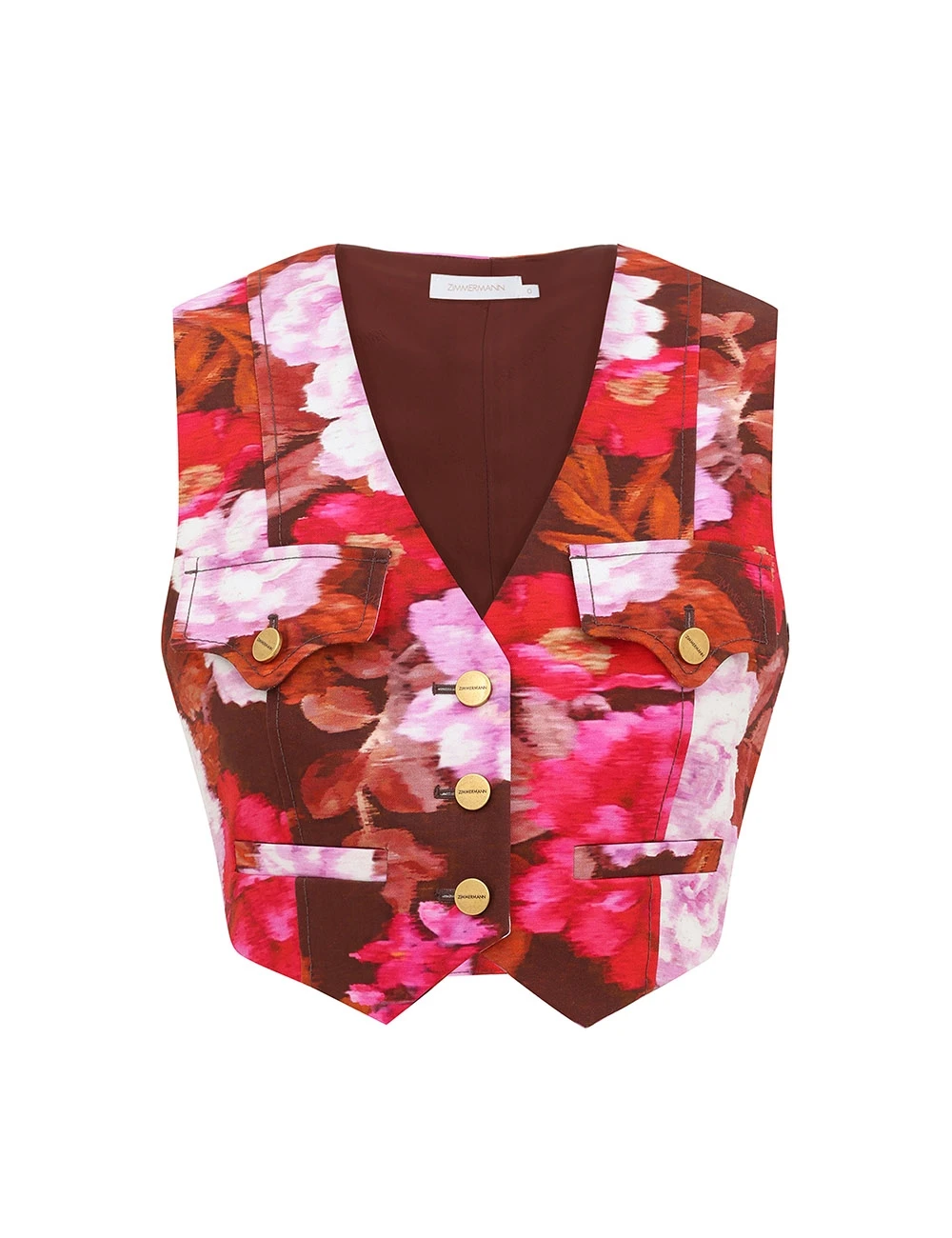 Zimmermann Luna Printed Drill Waistcoat | Ready to Wear Collection Coveti Elevate your elegance in this Zimmermann Coats available now at Coveti