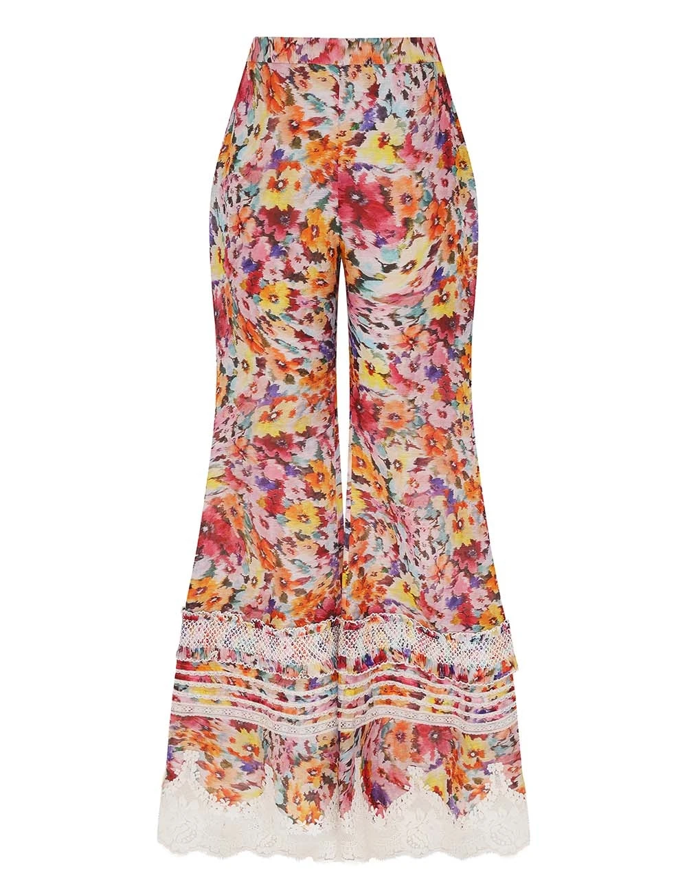 Zimmermann Luna Shirred Flare Pant | Ready to Wear Collection Coveti Elevate your elegance in this Zimmermann Pants available now at Coveti