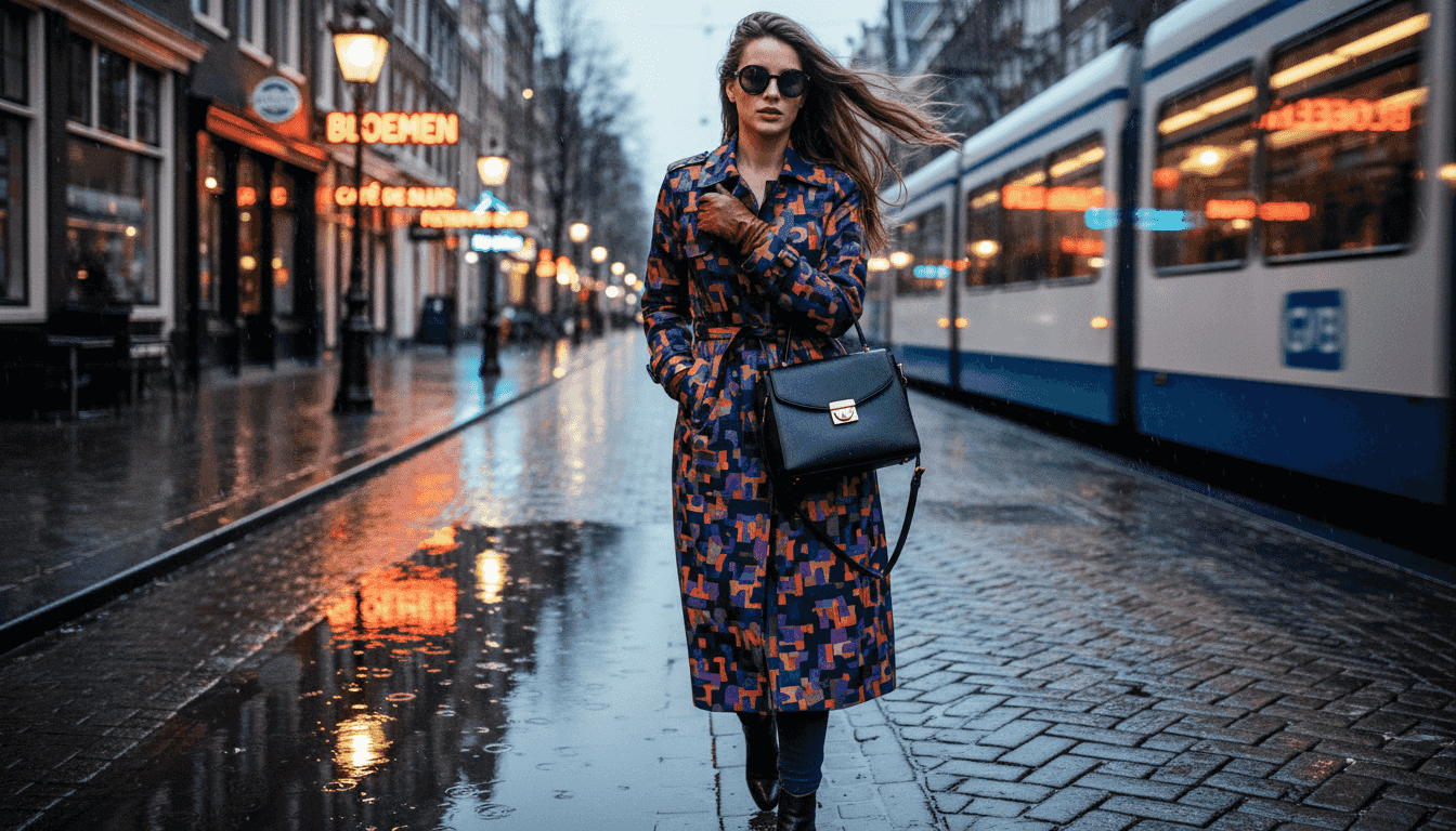 Stijlvolle vrouw trekt de aandacht met opvallende streetstyle look