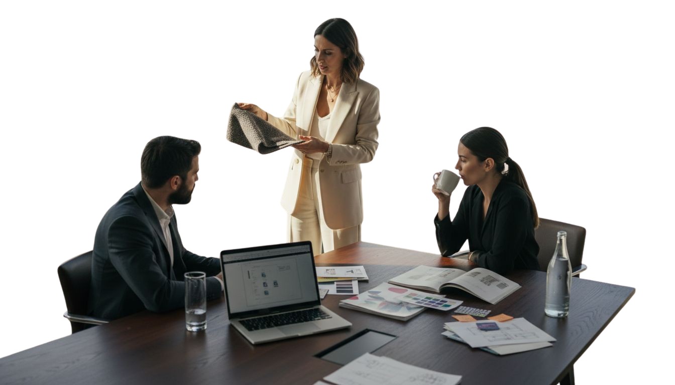 Consulenza di stile in un luminoso ufficio d’angolo
