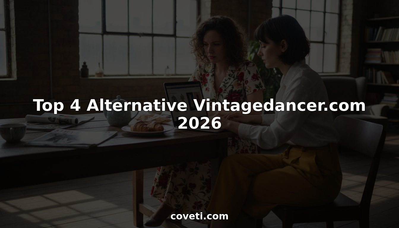 Două femei răsfoiesc haine vintage la o masă aglomerată, căutând printre piese unice și accesorii retro.