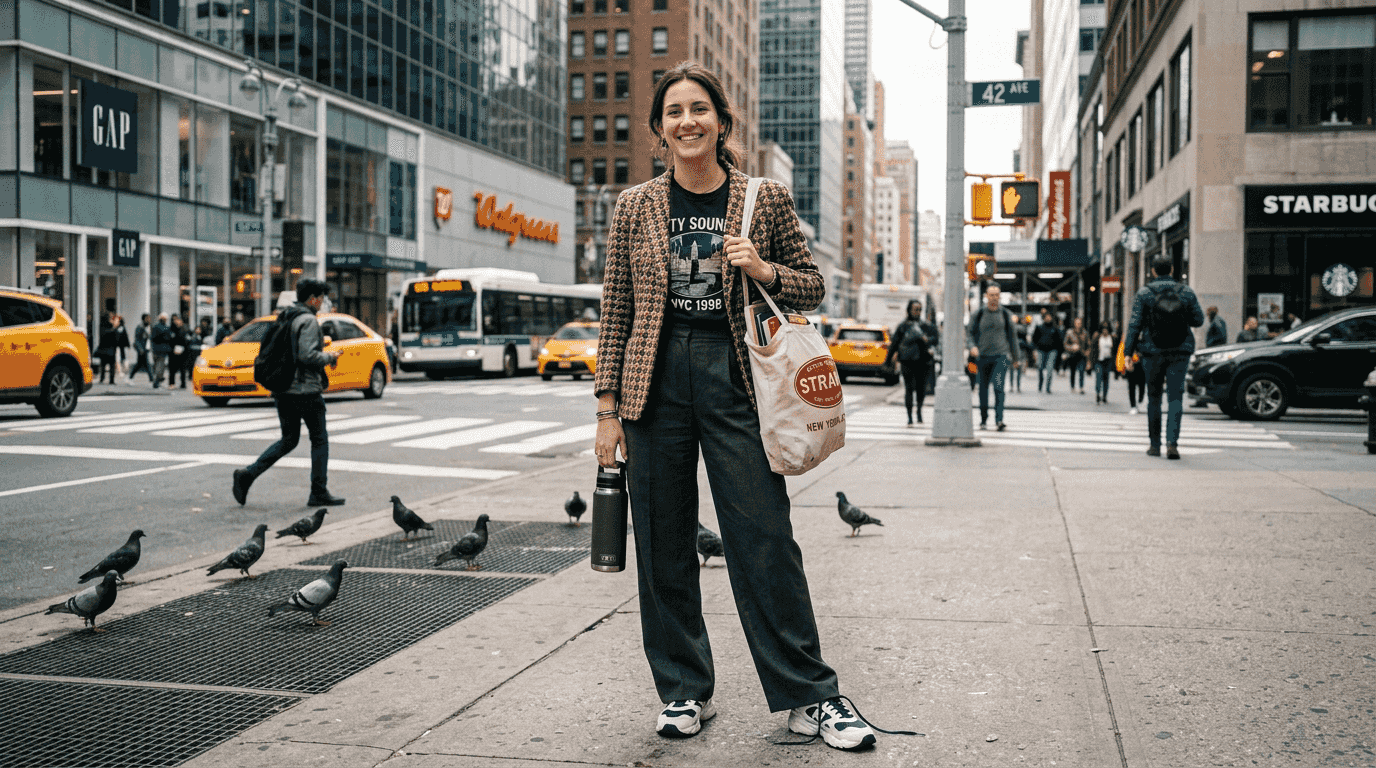 Woman expresses unique urban fashion