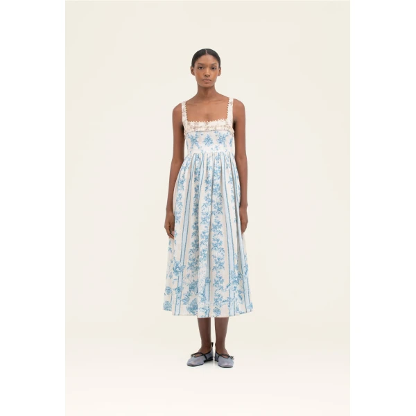 Agua By Agua Bendita Barbara Bougainvillea Midi Dress, view 2