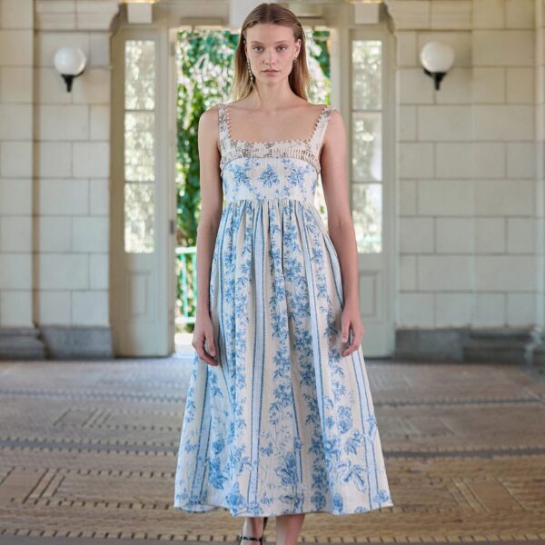 Agua by Agua Bendita Barbara Bougainvillea Midi Dress - Agua By Agua Bendita Dresses - Artisanal Colombian Resort Wear at Coveti