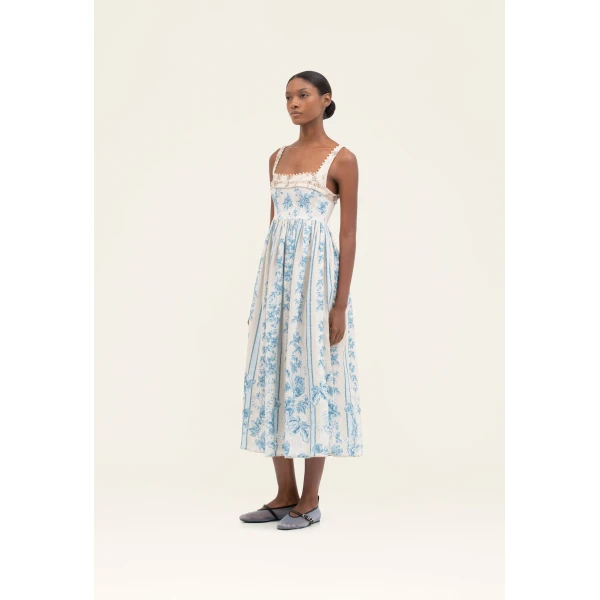 Agua By Agua Bendita Barbara Bougainvillea Midi Dress, view 4
