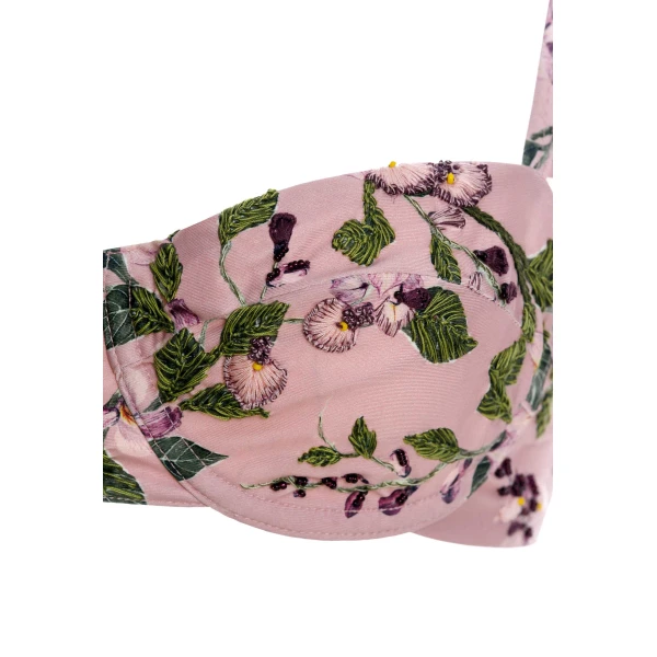 Agua By Agua Bendita Kiwi Wisteria Bikini Top, view 8