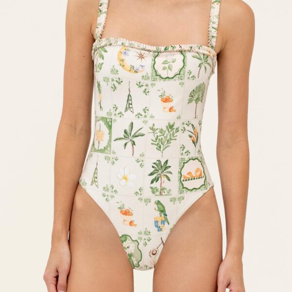 Agua by Agua Bendita Limon Wild One Piece - Agua By Agua Bendita Beachwear - Artisanal Colombian Resort Wear at Coveti