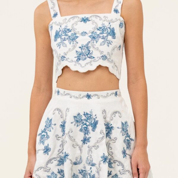 Agua by Agua Bendita Luciana Gloriosa Cropped Top - Agua By Agua Bendita Tops - Artisanal Colombian Resort Wear at Coveti
