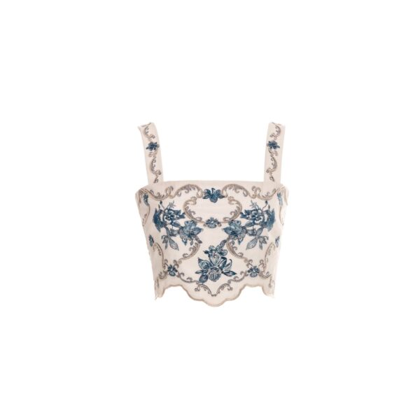Agua by Agua Bendita Luciana Gloriosa Cropped Top - Agua By Agua Bendita Tops - Artisanal Colombian Resort Wear at Coveti