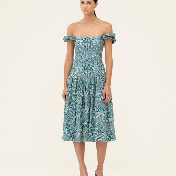 Agua by Agua Bendita Siembra Ceiba Midi Dress - Agua By Agua Bendita Dresses - Artisanal Colombian Resort Wear at Coveti