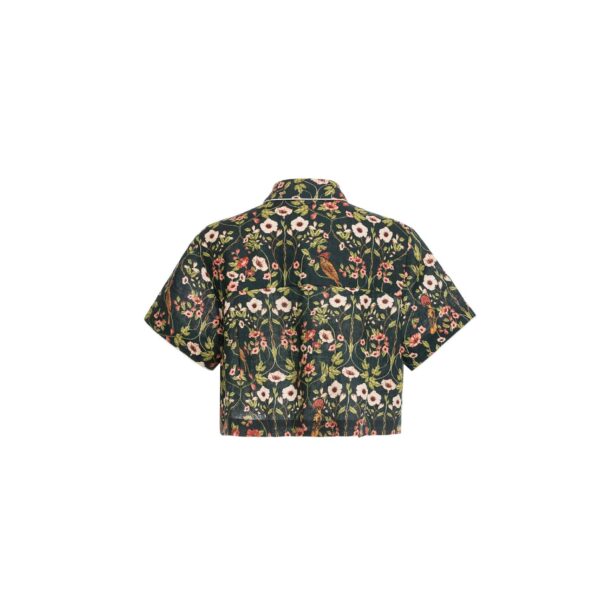 Agua by Agua Bendita Virtuosa Mosquetero Cropped Shirt - Agua By Agua Bendita Tops - Artisanal Colombian Resort Wear at Coveti
